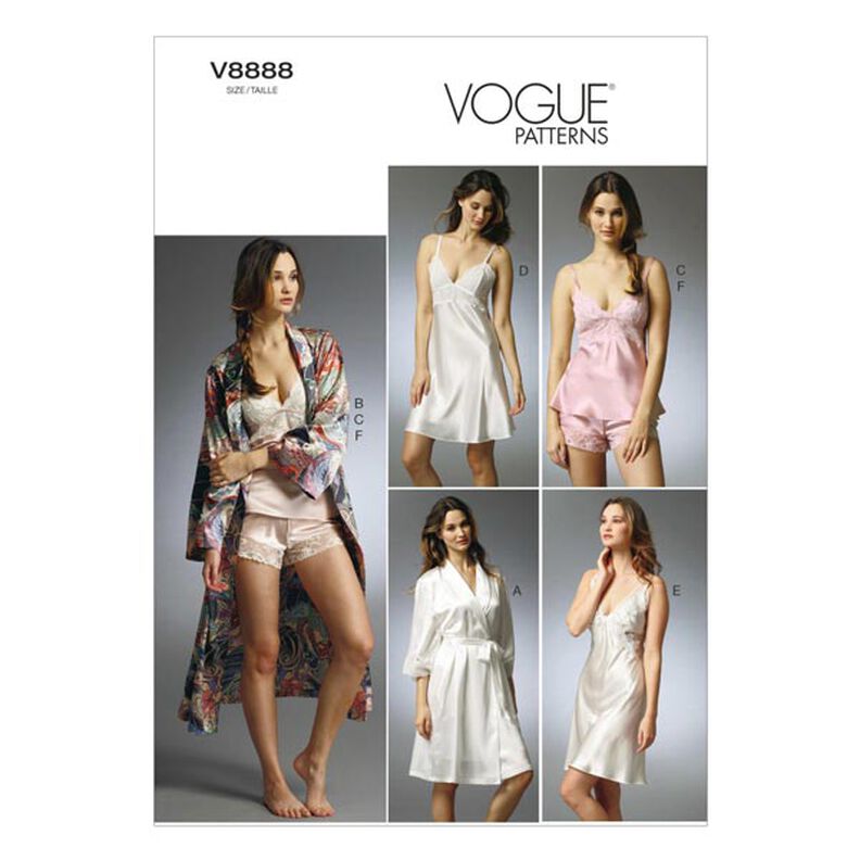 Robe, CAMISOLE, Slip and PANTIES, Vogue 8888 | 6 -,  image number 1