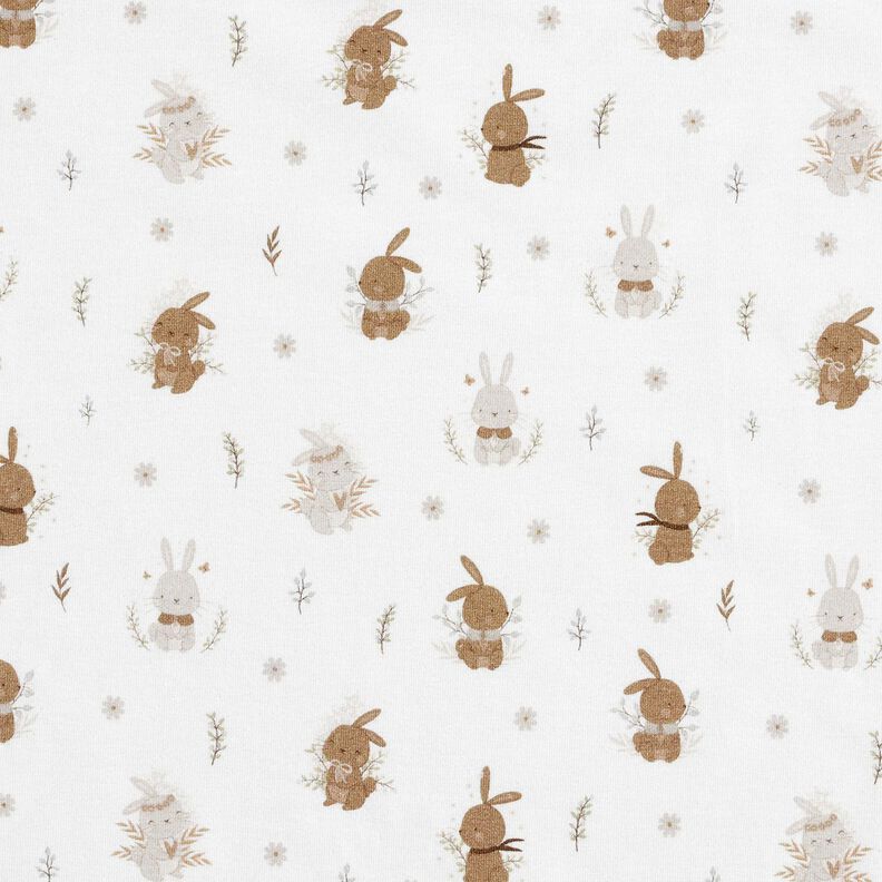 Cotton Jersey Cute Bunnies Digital Print – ivory,  image number 1