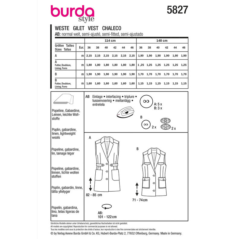 Vest | Burda 5827 | 36-46,  image number 9