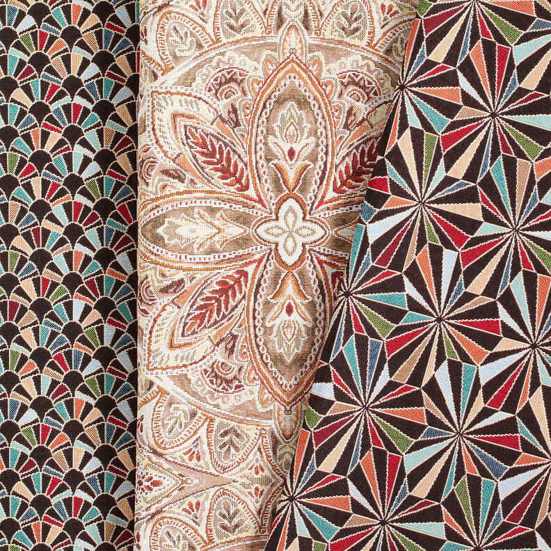 Decor Fabric Tapestry Fabric diamonds – black/green,  image number 5
