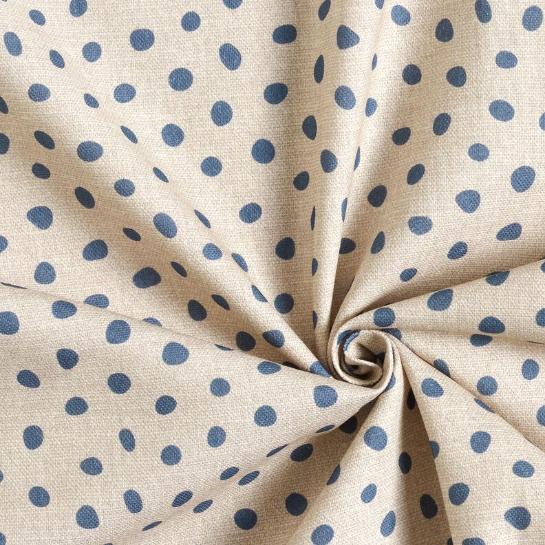 Decor Fabric Half Panama loose dots – blue/cashew, image number 3