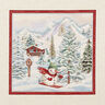 Decorative Panel Tapestry Fabric Snowman – carmine/light beige,  thumbnail number 1