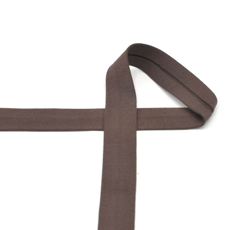 Bias binding Cotton Jersey [20 mm] – black brown,  image number 2