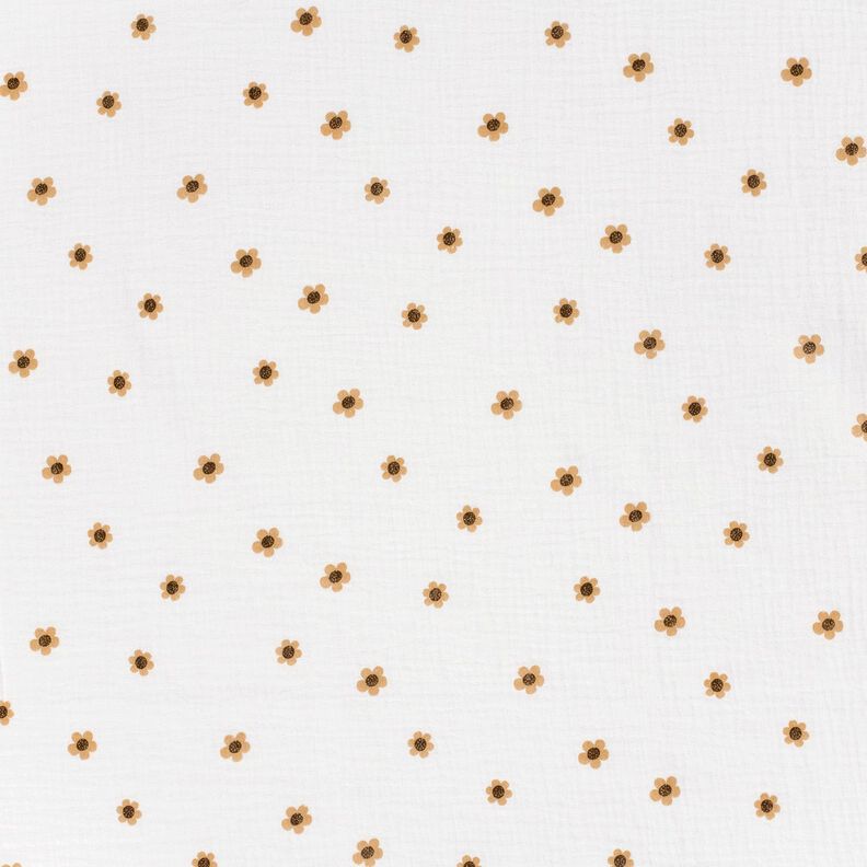 Double Gauze/Muslin Sunflowers – ivory/antique gold,  image number 1