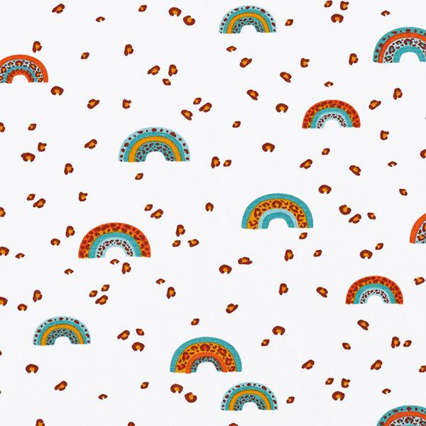 Cotton Jersey leopard print rainbow – white,  image number 1