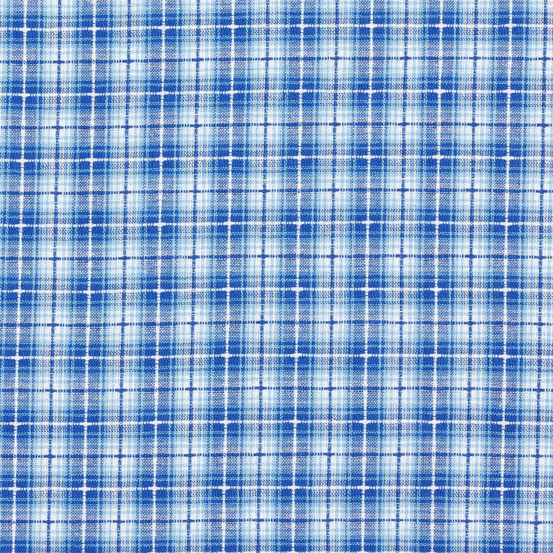 Cotton fabric gradient check – white/royal blue,  image number 1