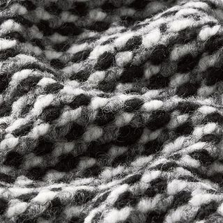 Boucle Knit Nobbly fancy yarn – black/white | Remnant 50cm, 