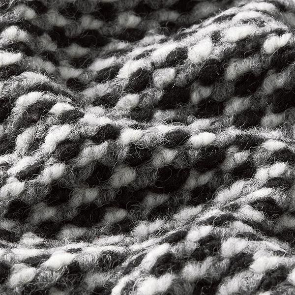 Boucle Knit Nobbly fancy yarn – black/white,  image number 2