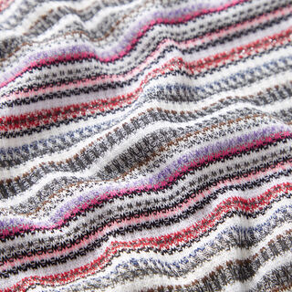 Horizontal stripes glittery rib knit, 