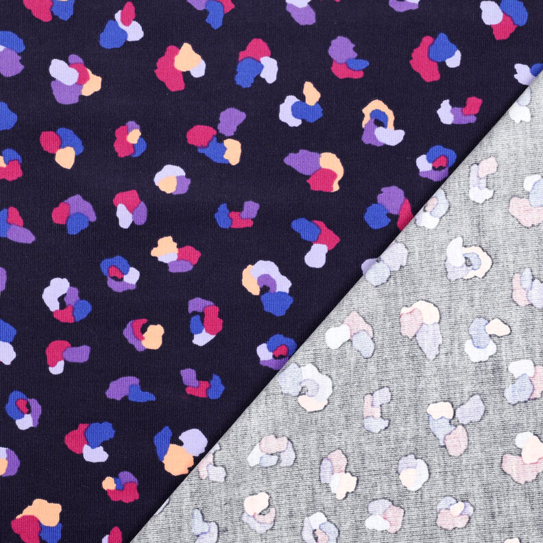 Baby Cord colourful leopard print | Poppy Fabrics – navy blue,  image number 4