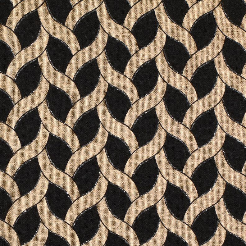 Viscose Jersey Glitter cable pattern &ndash; black/apricot,  image number 1
