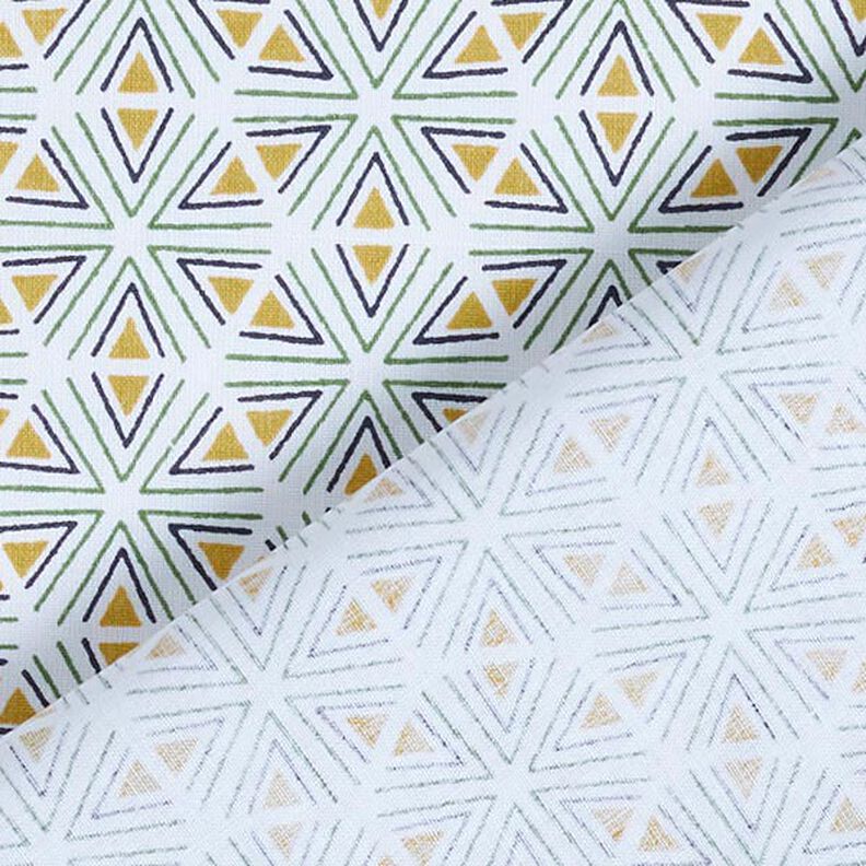 Cotton Cretonne geometric shapes – white/olive,  image number 4