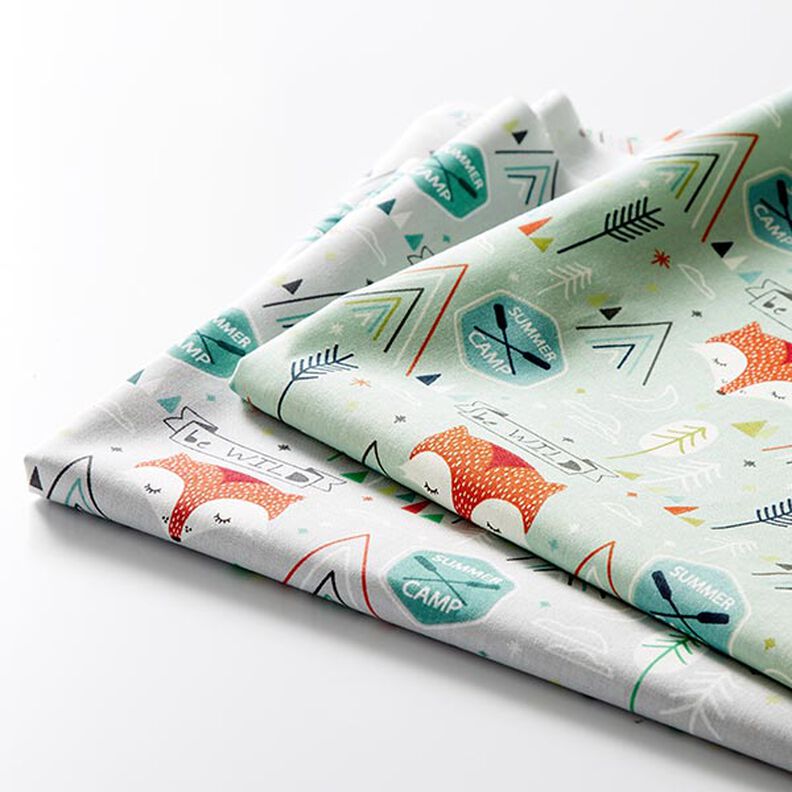 Cotton Cretonne Be Wild Fox – pastel green,  image number 5