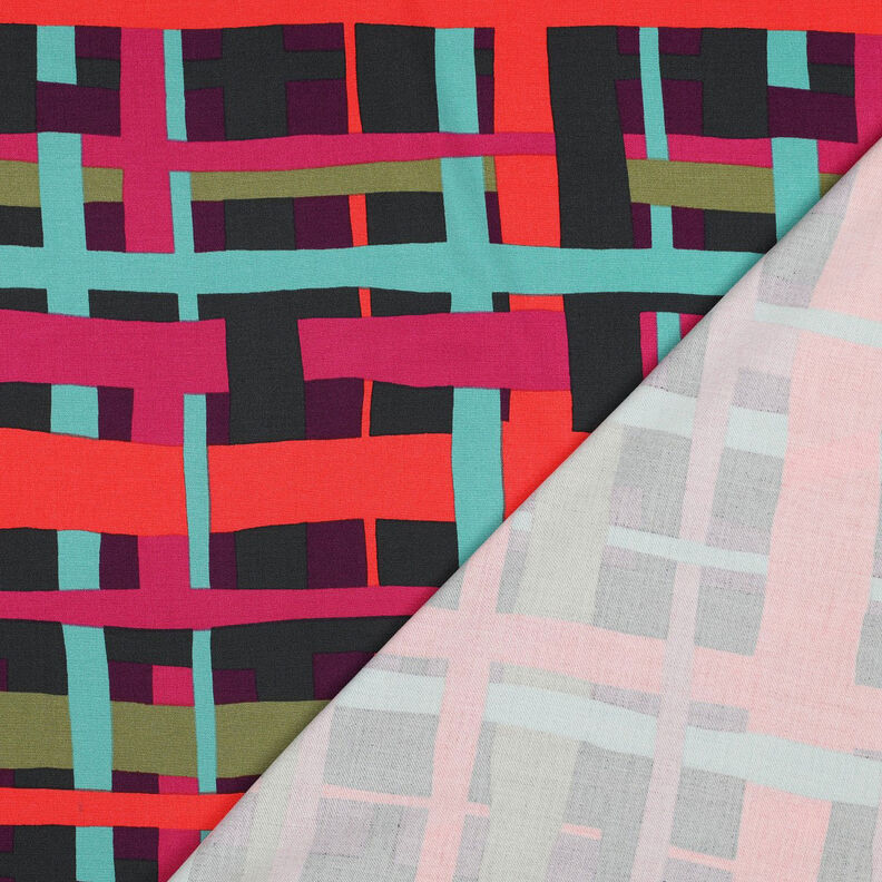 viscose fabric stretch Line Layers | Nerida Hansen – merlot/orange,  image number 4