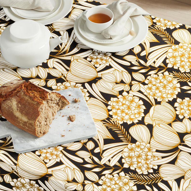 Sateen Tropical Flowers – black,  image number 6
