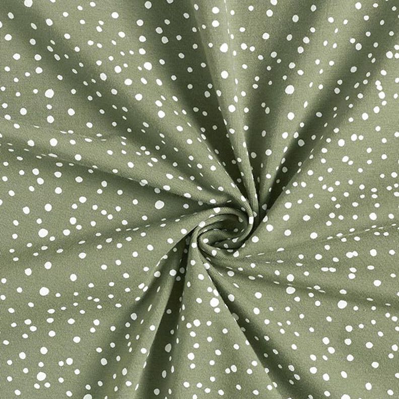 Cotton jersey irregular dots – khaki,  image number 3