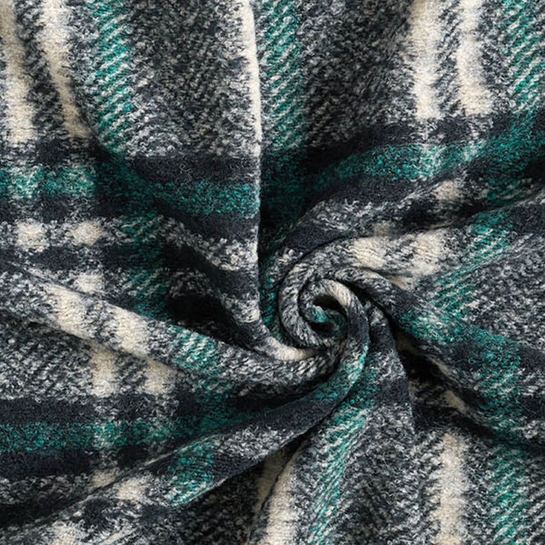 Large Check Wool Blend Knit Coating – midnight blue,  image number 3