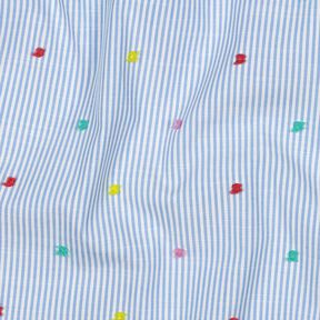 Fine Cotton Batiste Dobby and Stripes | Poppy Fabrics – light blue/white, 