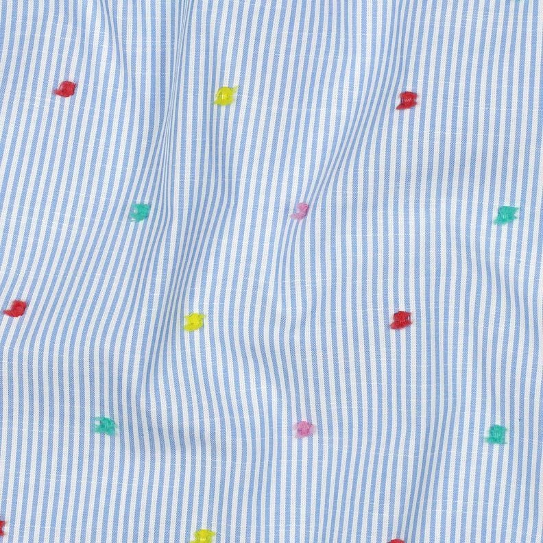 Fine Cotton Batiste Dobby and Stripes | Poppy Fabrics – light blue/white,  image number 2