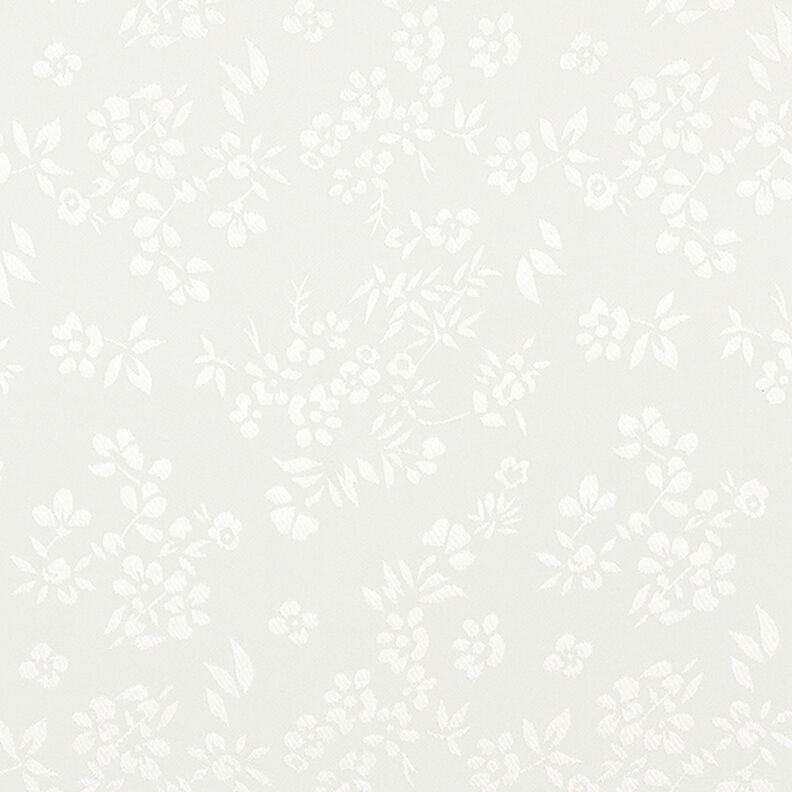 floral satin lining fabric – white,  image number 1