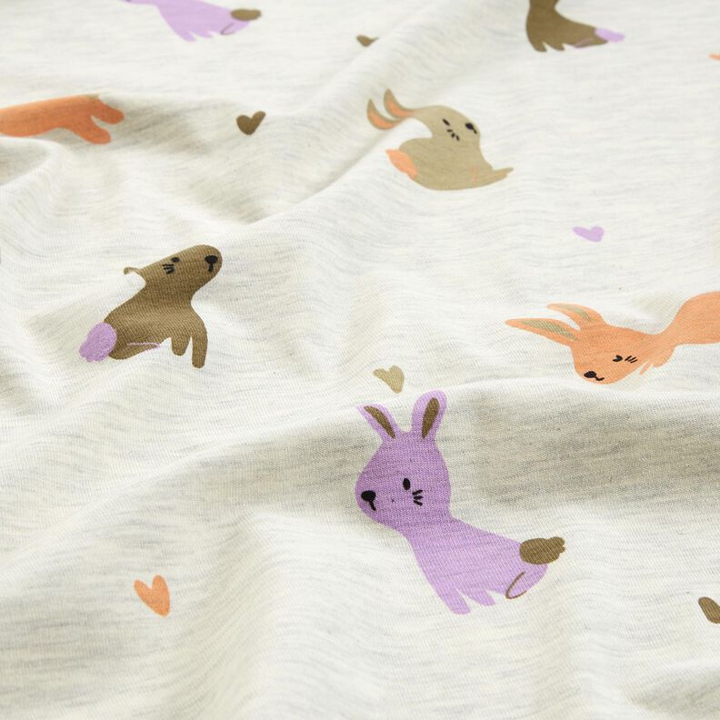 Cotton Jersey bunnies and hearts | Poppy Fabrics – offwhite,  image number 2
