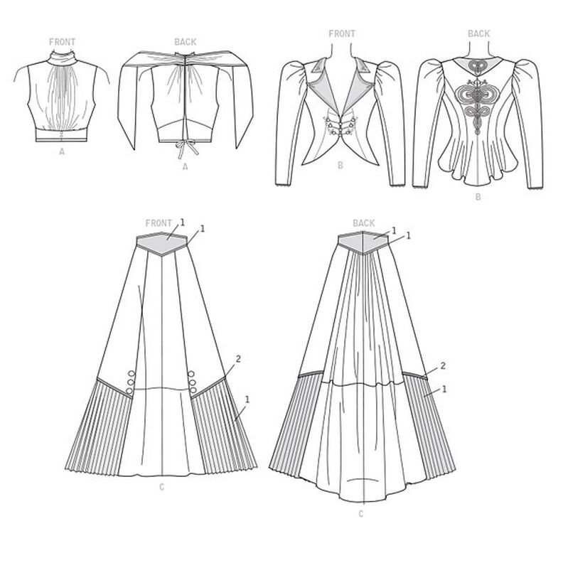 Costume Skirt | Top | Jacket , Angela Clayton 7732 | 12 - 18,  image number 3