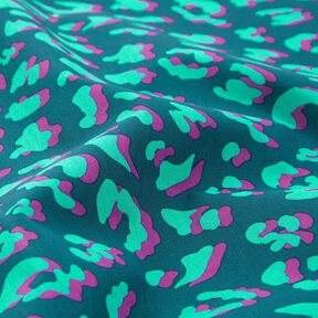 Coated Cotton abstract Leo | Poppy Fabrics – petrol/lilac, 