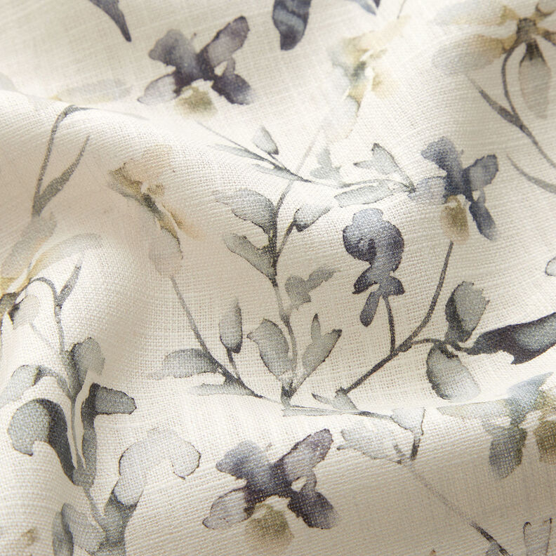 Watercolour branches linen cotton blend – offwhite,  image number 2