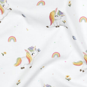 GOTS Cotton Jersey unicorns Digital Print | by Poppy – white, 