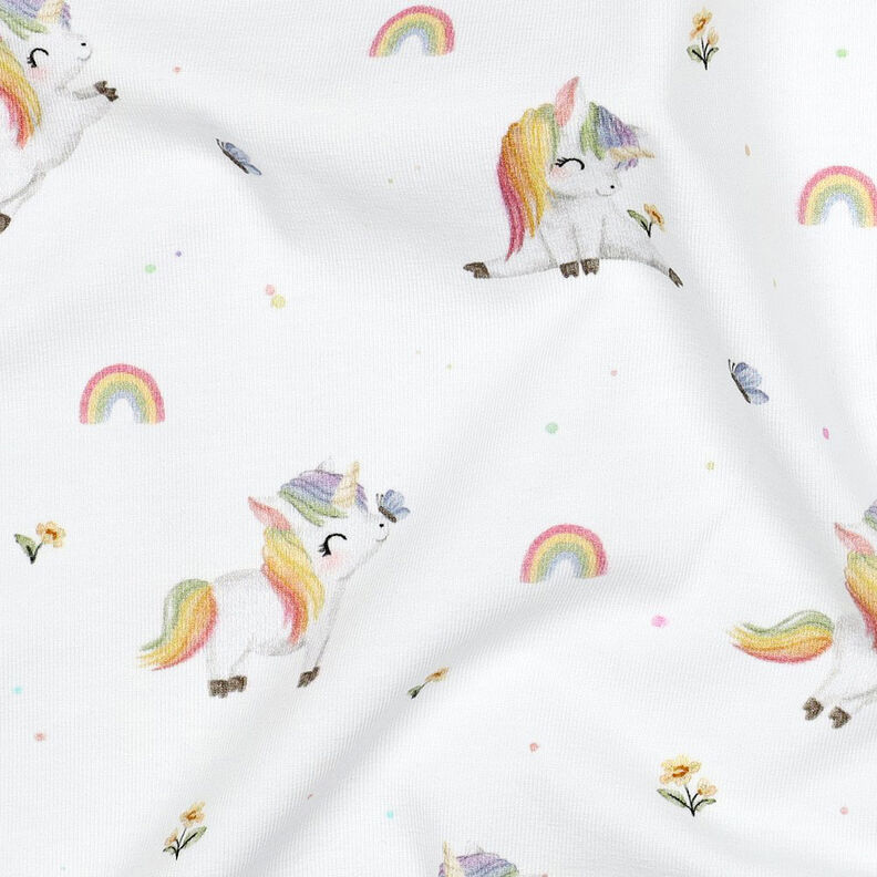 GOTS Cotton Jersey unicorns Digital Print | by Poppy – white,  image number 2