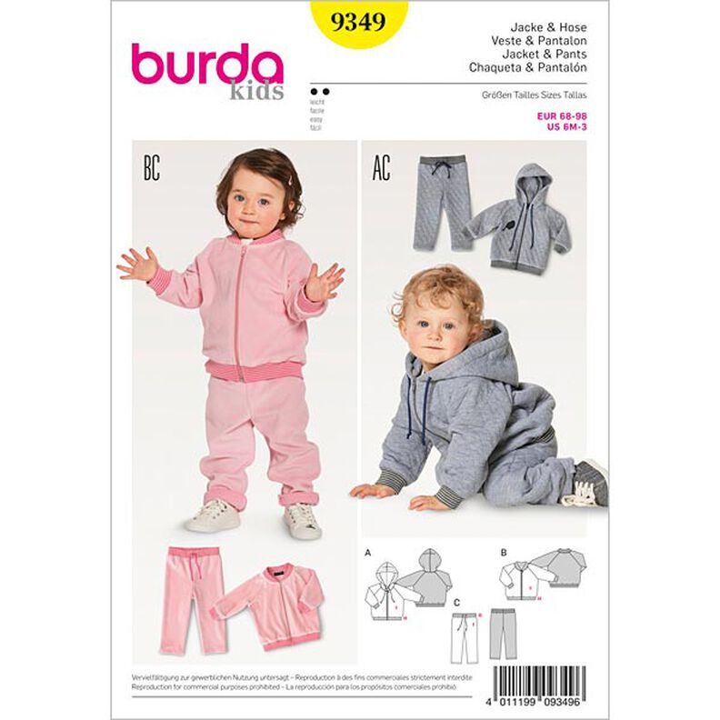 Baby-Jacket | Blouson | Trousers/Pants, Burda 9349 | 68 - 98,  image number 1