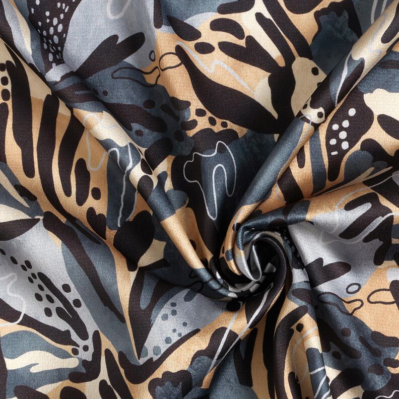 Satin crepe sea flowers – slate grey/beige,  image number 3