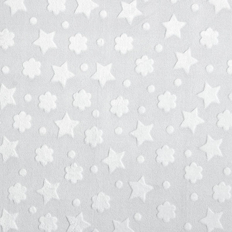 Cosy Fleece Stars and Flowers – light grey,  image number 1