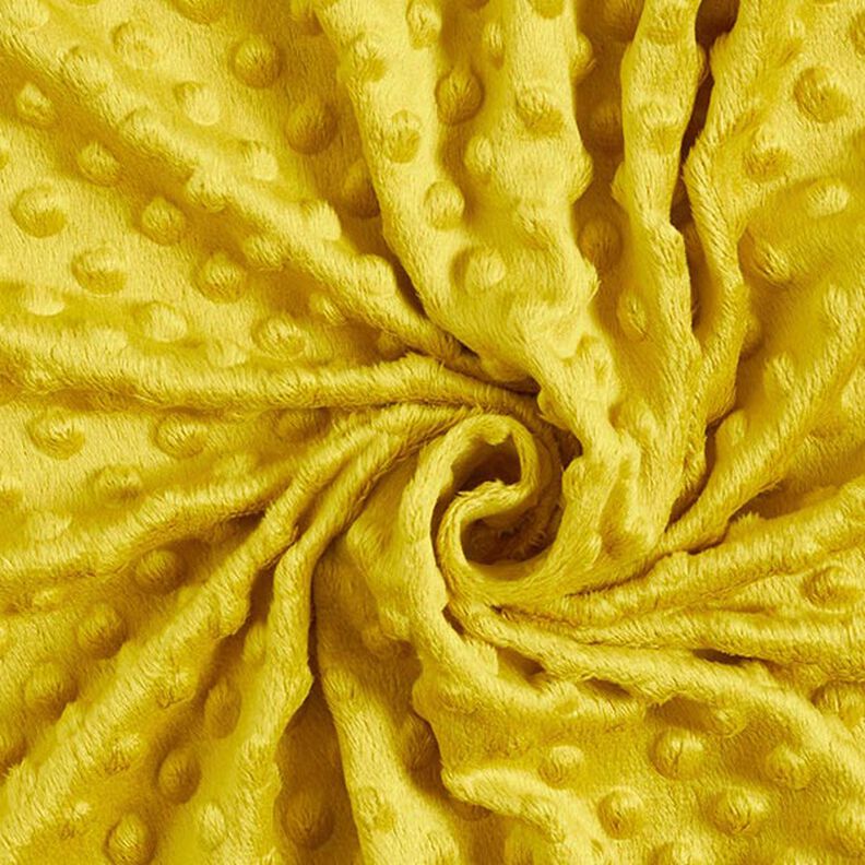 Cosy Fleece Embossed Dots – curry yellow,  image number 3