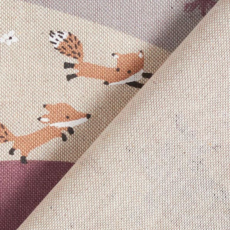 Decor Fabric Half Panama Woodland Animals – light dusky pink/greige,  image number 4
