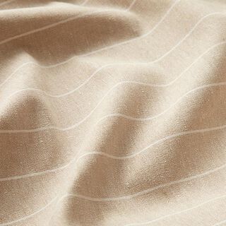 Decorative fabric, canvas wide stripes, recycled – dark beige, 