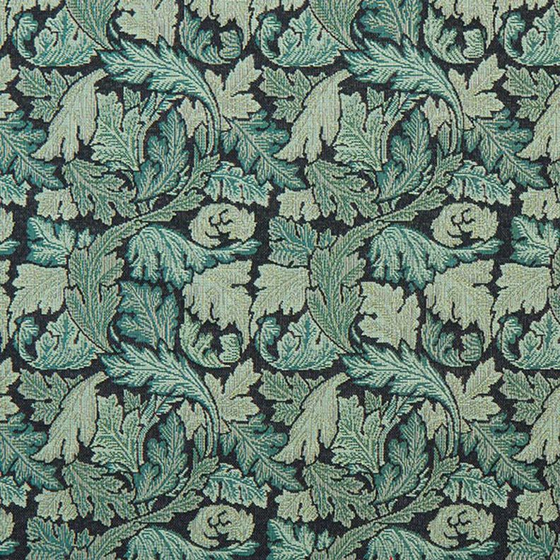 Decor Fabric Tapestry Fabric baroque leaf motif – dark green/reed | Remnant 70cm,  image number 1