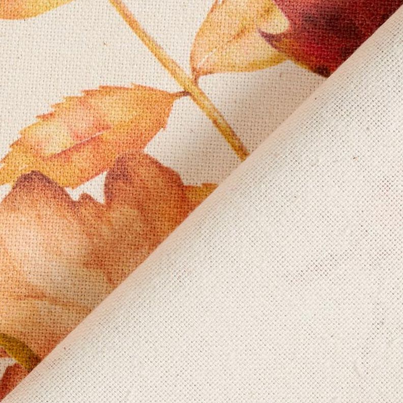 Decorative fabric, half Panama autumn leaves, recycled – natural, image number 4