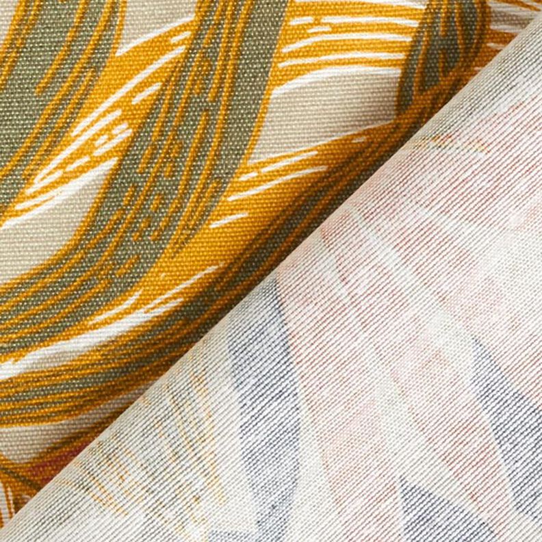 Decor Fabric Canvas Jungle Leaves 280cm – sand/chili,  image number 4