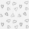 Double Gauze/Muslin Scribble Hearts – ivory,  thumbnail number 1