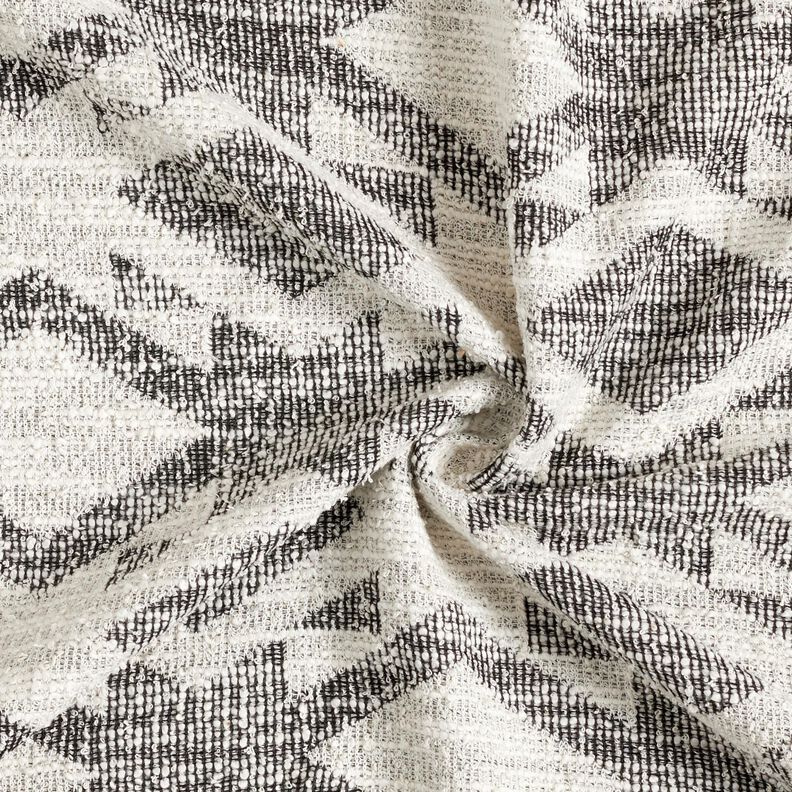 Knitted bouclé chevron – black/white,  image number 4