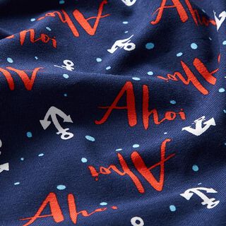 Cotton Jersey Ahoy! – navy blue/fire red, 