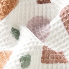 Waffle Piqué colourful shapes – copper/ivory, 