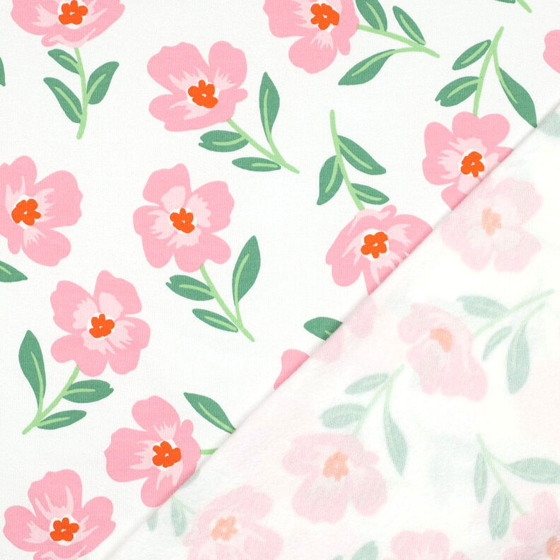 Brushed Sweatshirt Fabric Flowers | by Poppy – ivory/pink,  image number 4