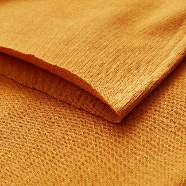 Glitter cuffs tubular fabric – curry yellow/metallic gold, image number 4