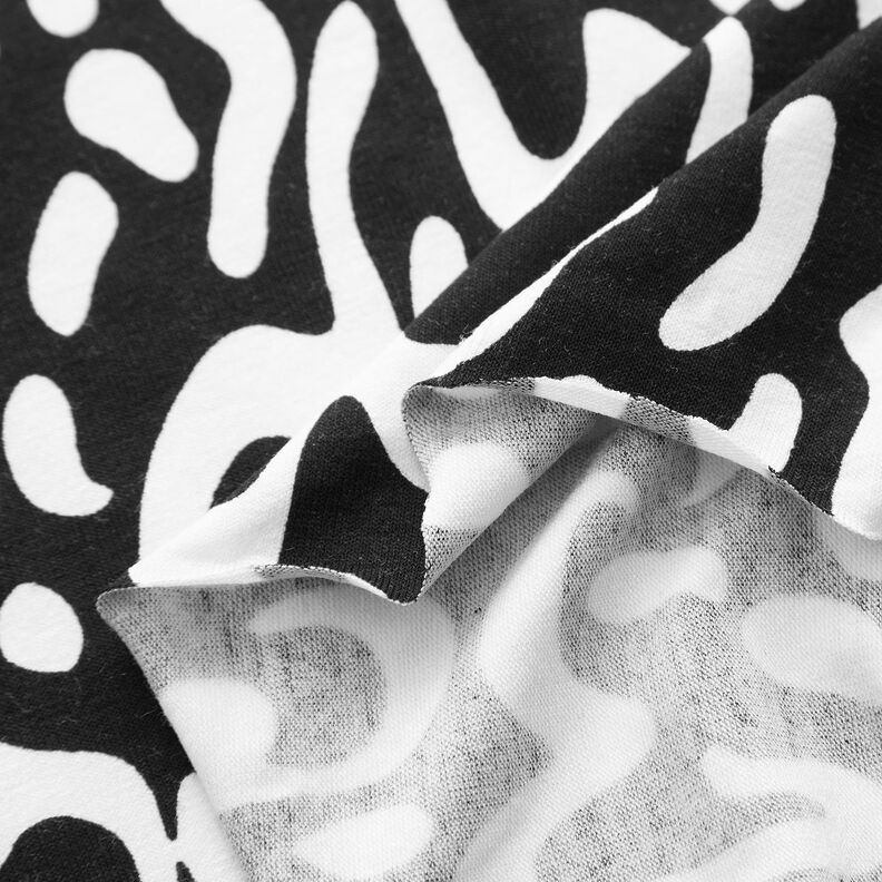 Abstract leopard pattern viscose jersey – black/white,  image number 3