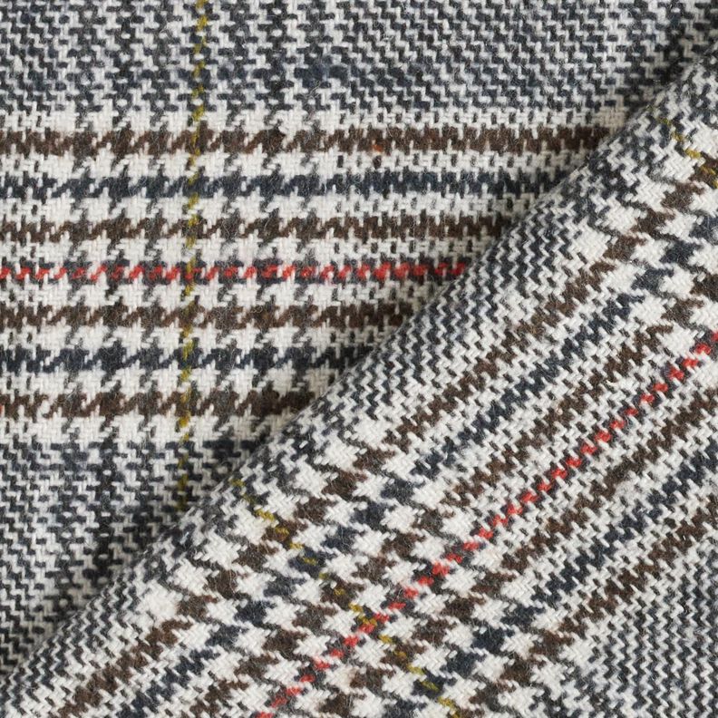 Coat fabric cotton mix Glen check – white/midnight blue,  image number 5