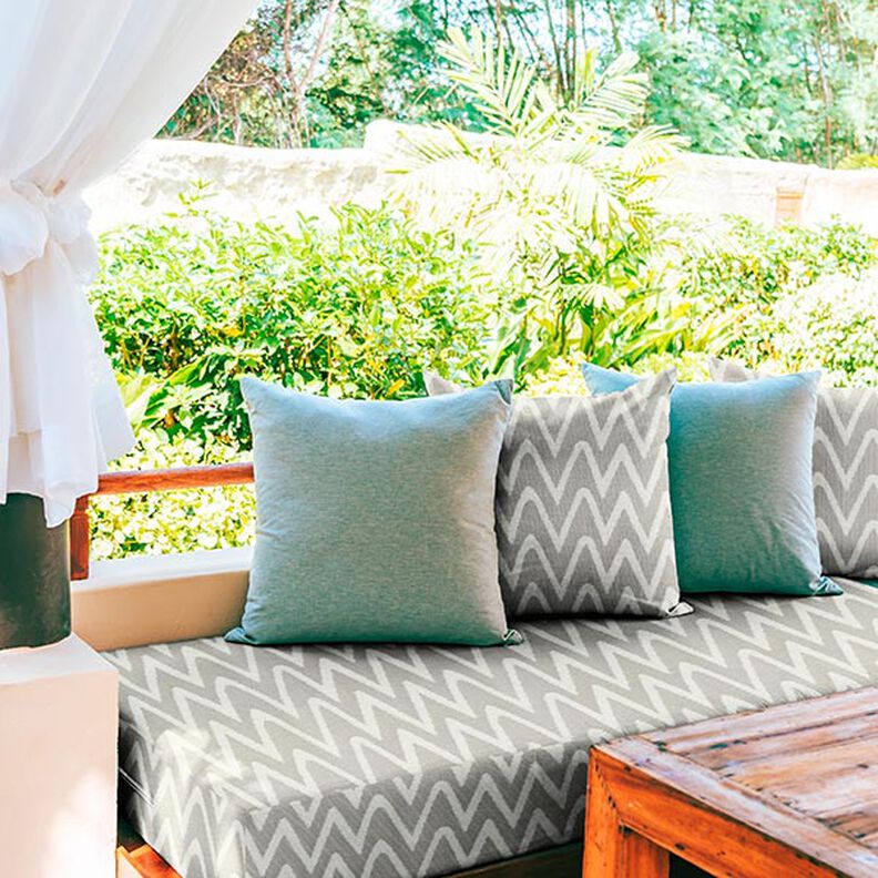 Outdoor Fabric Jacquard Ikat Print – light grey,  image number 6