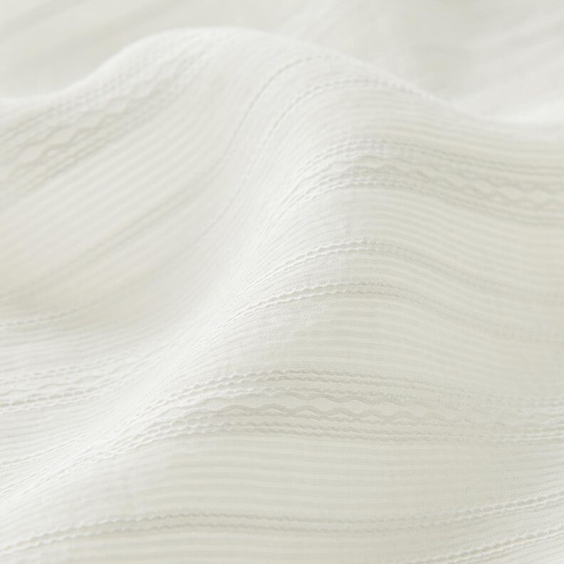 Light blouse material with transparent stripes – white,  image number 2