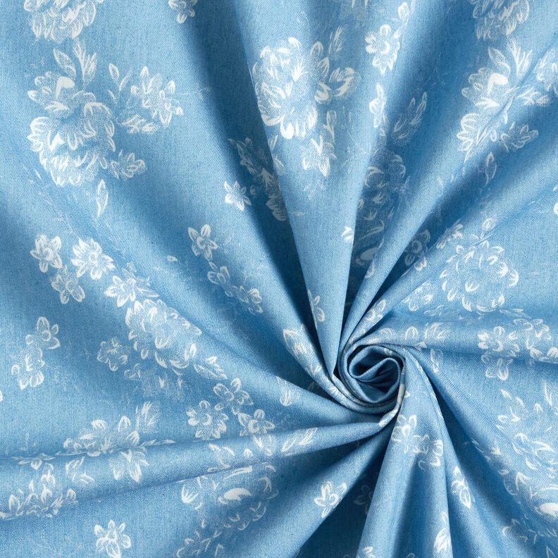 Chambray Small Roses – light blue/offwhite,  image number 3